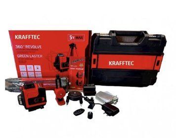 Лазерный уровень аккумуляторный KRAFFTEC 4D 16 линий с треножником