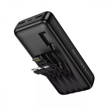 Універсальний повербанк Hoco J163A 20000 mAh з вбудованими кабелями