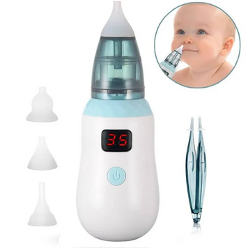 Аспиратор детский аккумуляторный 2в1 BABY NOSE с LED-дисплеем и регулятором мощности