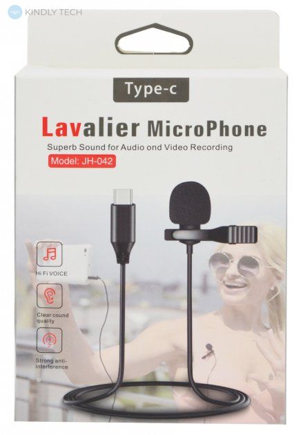 Петличный микрофон с разъемом Type-C Lavalier JH-042