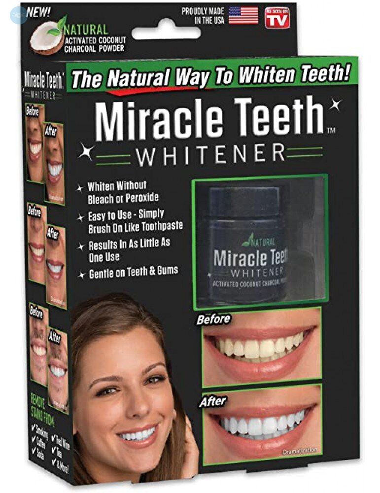 Відбілювач зубів Miracle Teeth Whitener / Чорна зубна паста