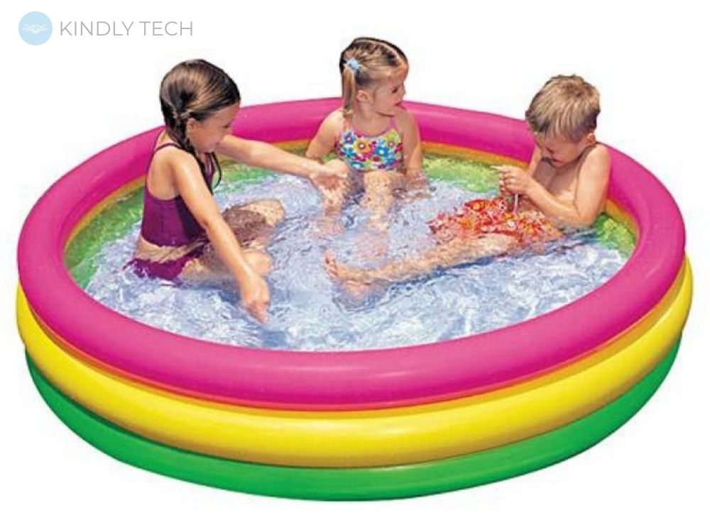 Дитячий надувний басейн Intex з надувним дном (114х26см)