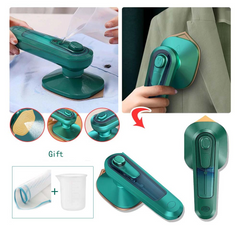 Ручна компактна електрична праска-відпарювач 2 в 1 для одягу Portable electric iron, Зелений
