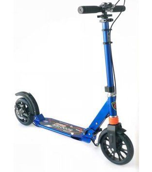 Самокат на больших колесах Scooter 117-B2 с клипсой и дисковыми тормозами, Синий