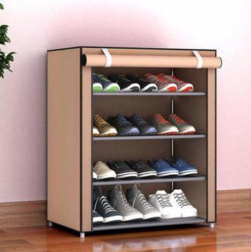 Тканинна полку для взуття Shoe Rack And Wardrobe A-5 (4 полки, 12 пар), Кавовий