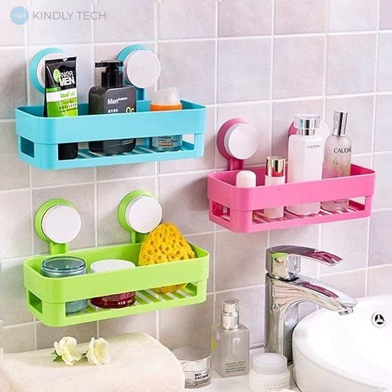 Полка на присосках прямоугольная Bathroom Shelves LY-571 в ассортименте