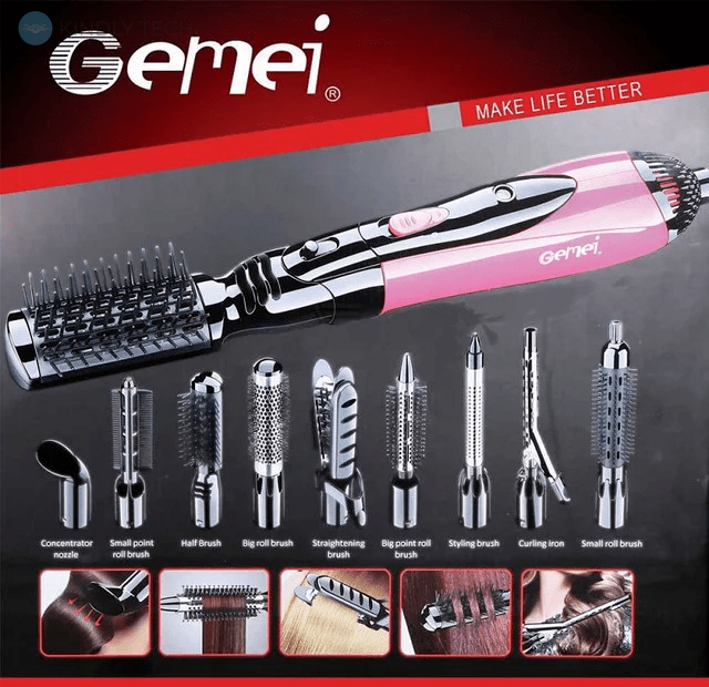 Фен стайлер для волос 10в1 Gemei Professional Hot Air Styler GM-4835