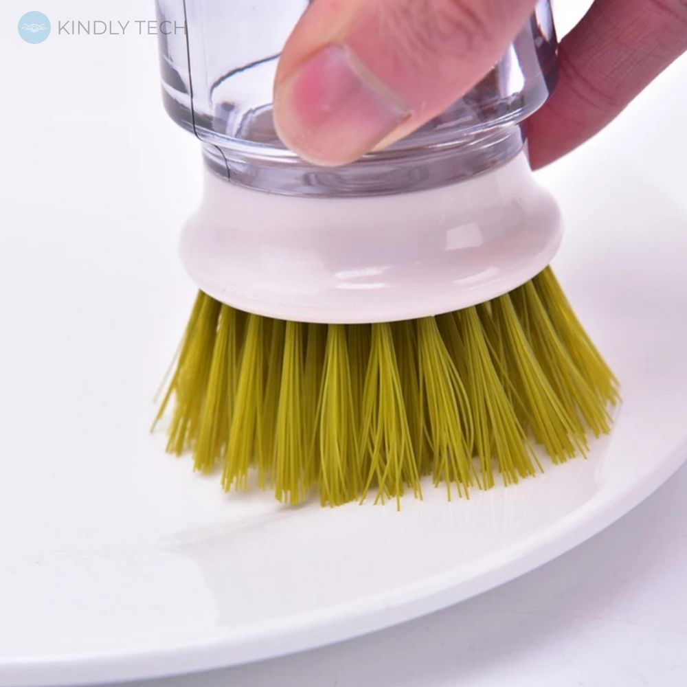 Щітка для миття посуду Supretto з дозатором миючого засобу, Green