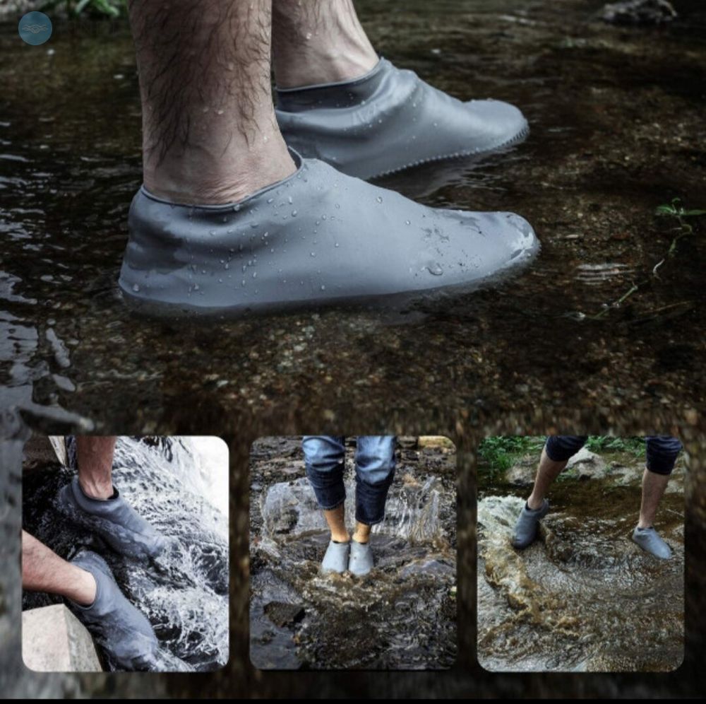 Силиконовые водонепроницаемые чехлы бахилы на обувь от воды и грязи размер М 37-41 см