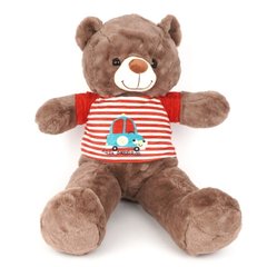 М'яка іграшка плюшевий Ведмедик шоколадного кольору, довжиною 80 см, в кофті