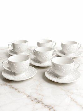 Изысканный чайный сервиз Royal Grace RG-179 из премиального фарфора на 6 персон.