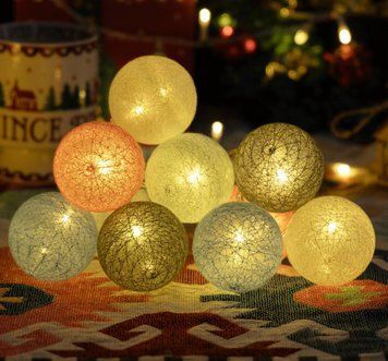 Гірлянда у формі кульок з бавовни, теплий білий, 0,3М2М-10LED