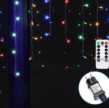 Разноцветная штора гирлянда 3М1,5М, 100 LED