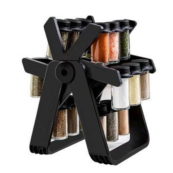 Обертовий стелаж-органайзер для спецій 18 скляних ємностей Spice Rack LK202312-52