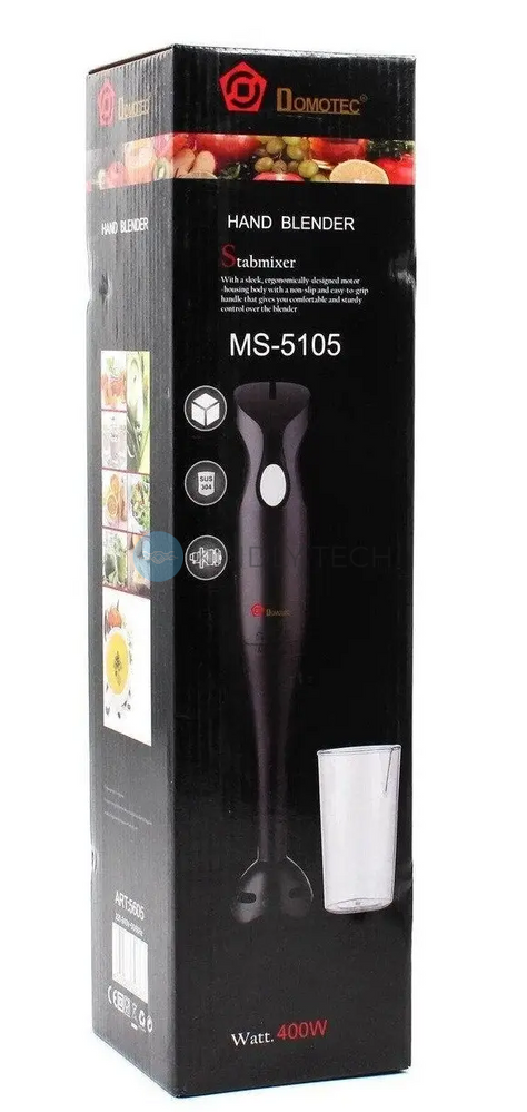 Блендер-подрібнювач занурювальний з чашею Domotec MS-5105/400Вт