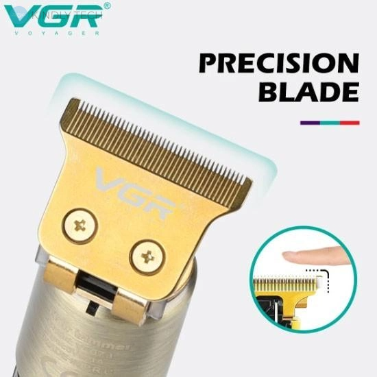Тример для бороди та вусів з Led-дисплеєм VGR V-073 зі змінними насадками