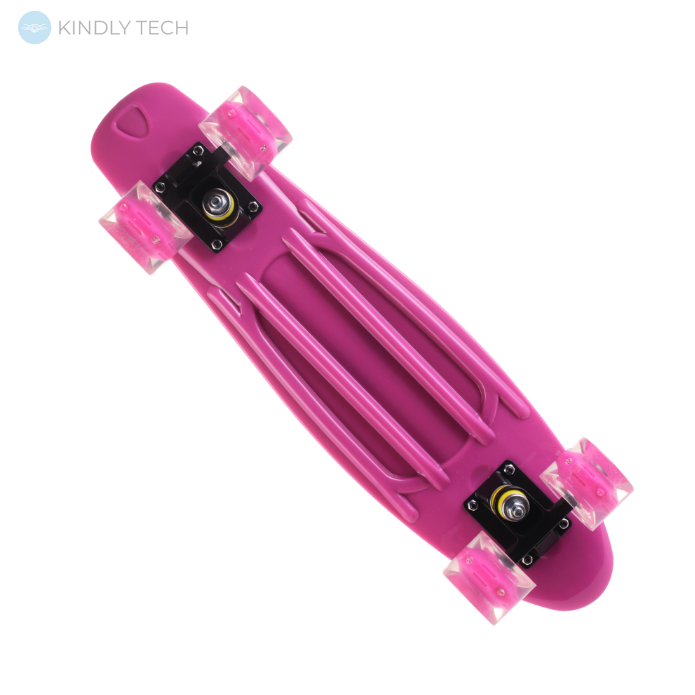Скейт Пенни Борд (Penny Board) со светящимися колесами, Pink