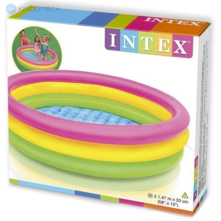 Детский надувной бассейн Intex с надувным дном (147х33см)