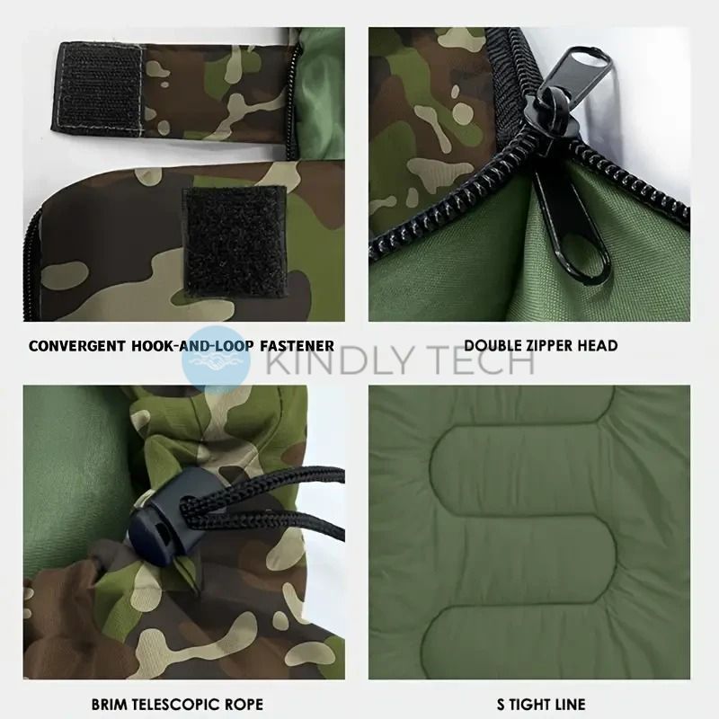 Туристичний утеплений спальний мішок 200x70см Sleeping bag Камуфляж