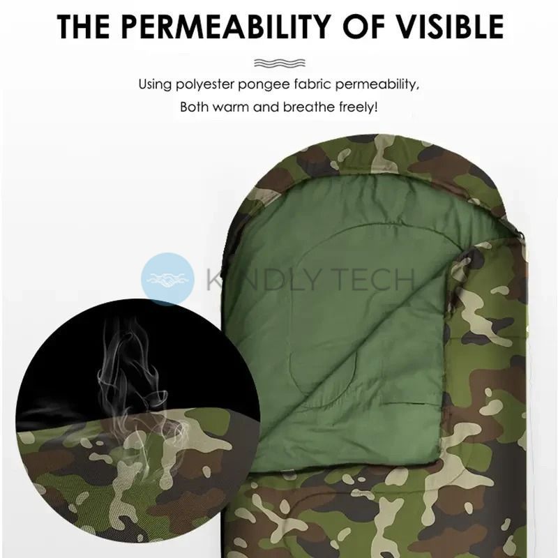 Туристичний утеплений спальний мішок 200x70см Sleeping bag Камуфляж