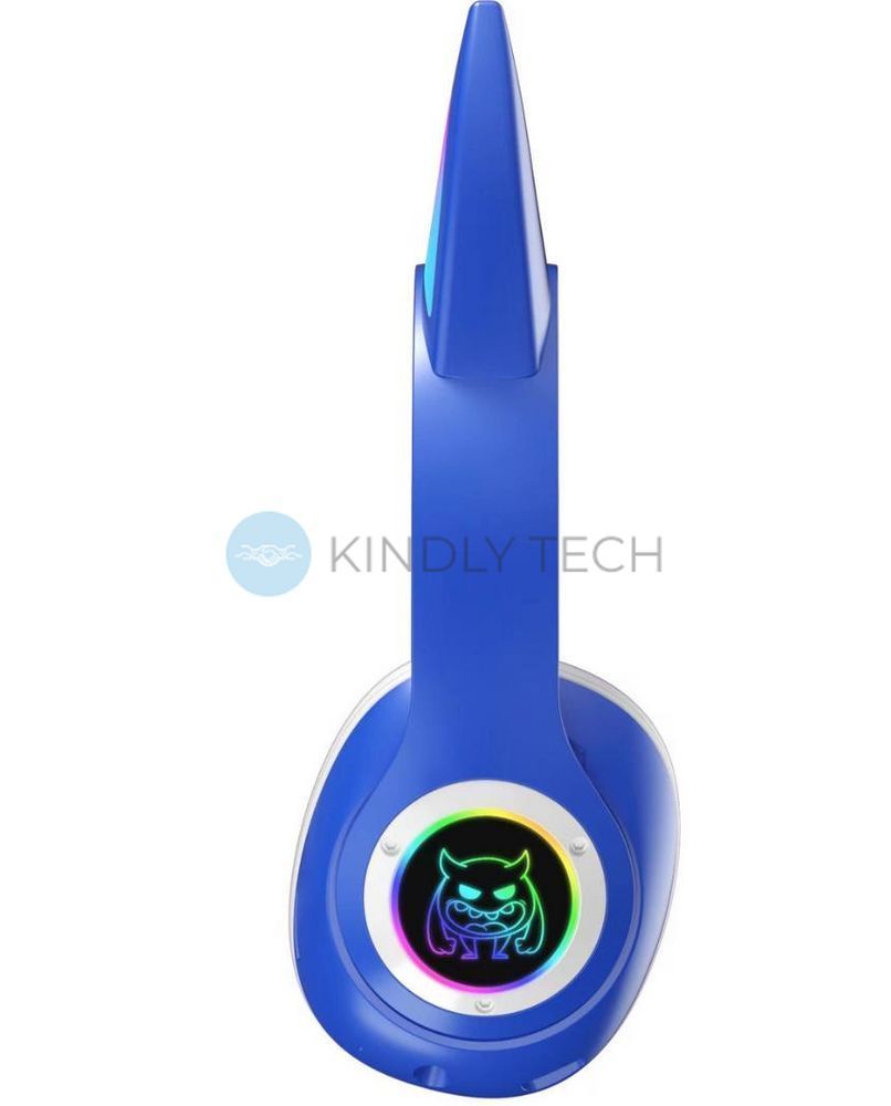 Бездротові дитячі MP3 навушники Cat Ear STN-25 з вушками та підсвіткою Bluetooth сині