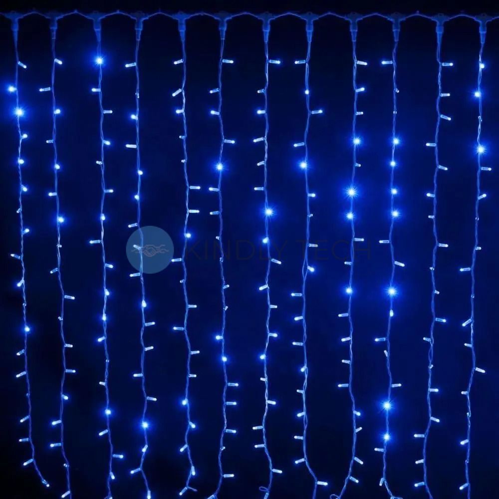 Гирлянда-водопад (Curtain-Lights) Itrains 480-B внутренняя провод прозрачный 3х3м, Синий
