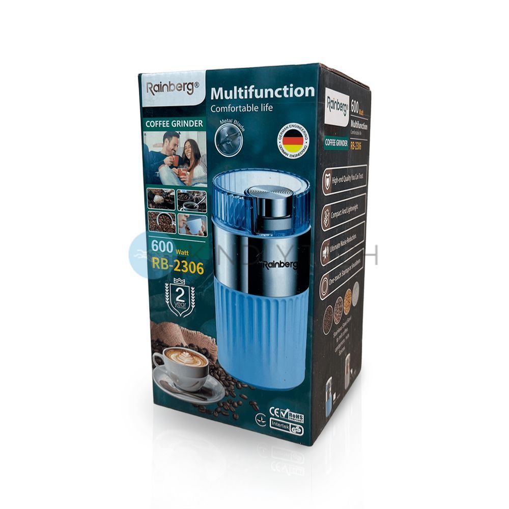 Кофемолка-измельчитель Rainberg RB-2306 600Вт,Голубая