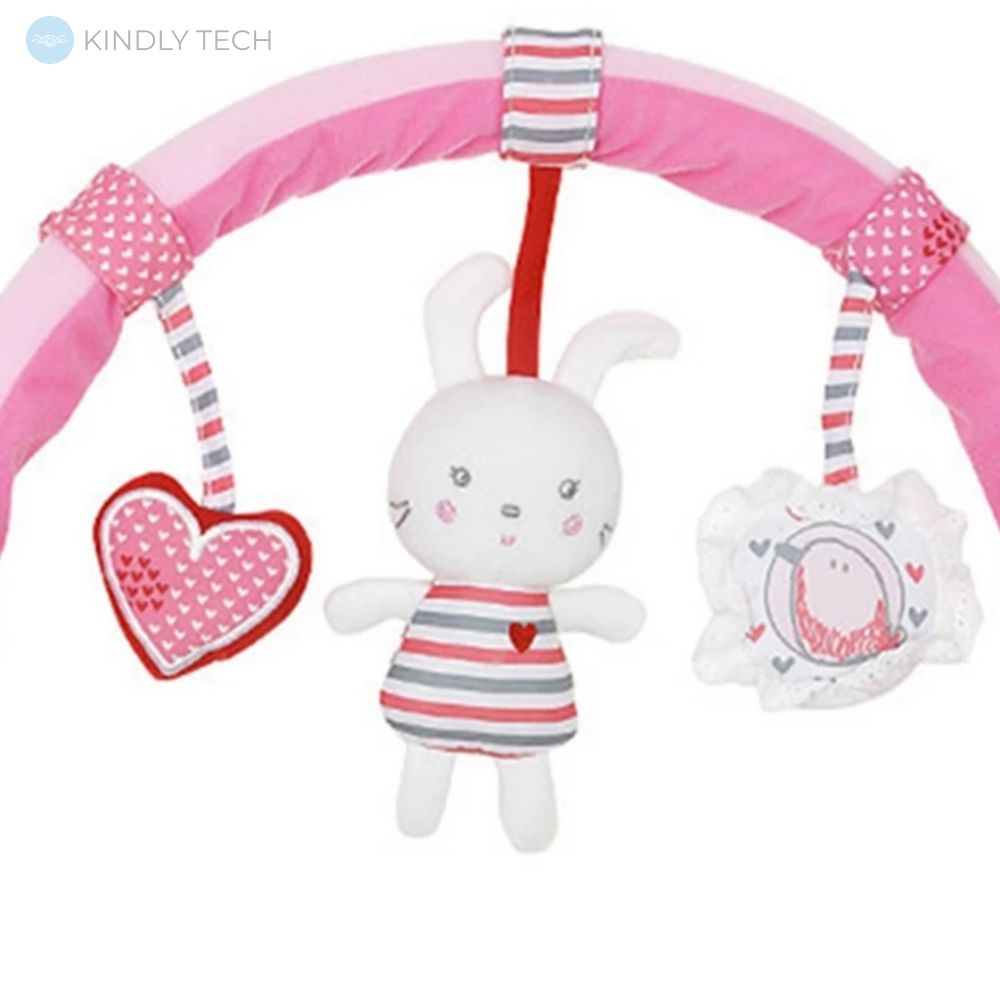 Развивающая подвеска-дуга для детской кроватки/ходунков и коляски Sozzy, Розовая