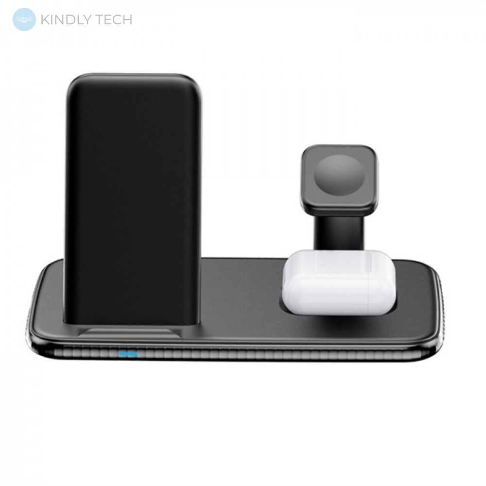 Бездротова зарядка QI док-станція Smart Pro Wireless Charger 2 4в1 для iPhone/Android/Apple Watch/AirPods