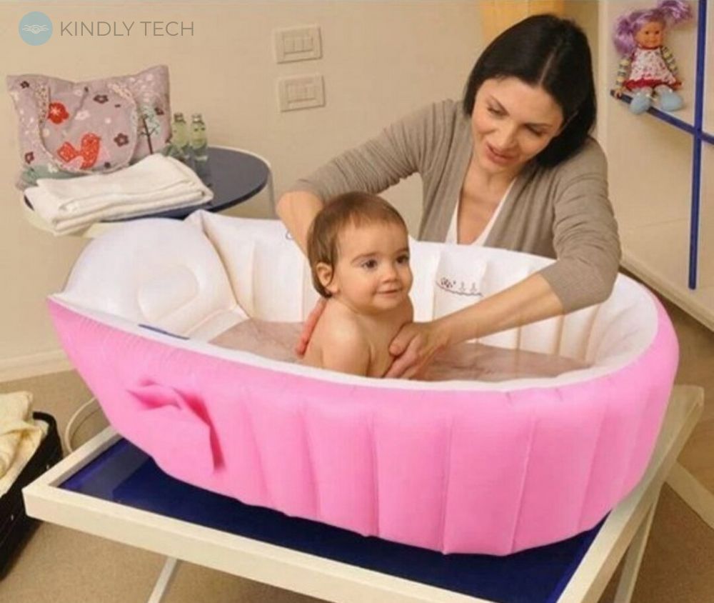 Надувная детская ванночка для купания Intime Baby Bath, Pink