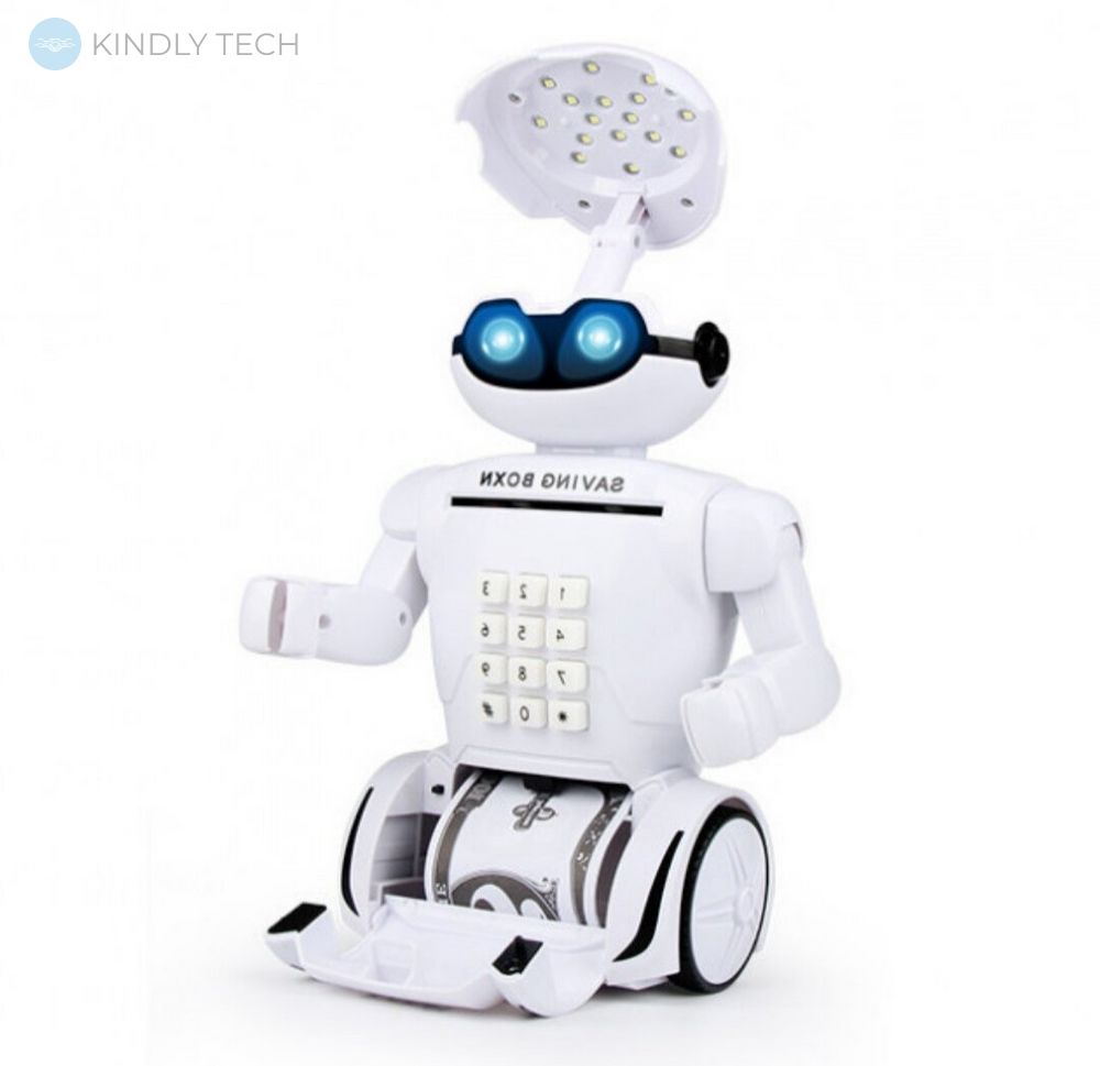 Детский робот сейф с кодовым замком настольная лампа 3 в 1 Robot Piggy Bank