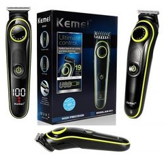 Машинка для стрижки волосся та бороди тример акумуляторна бездротова Kemei KM-691