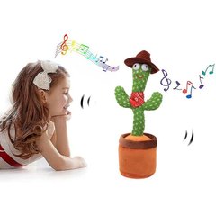 Музична іграшка танцюючий кактус Dancing Cactus ковбой у вазоні 34 см