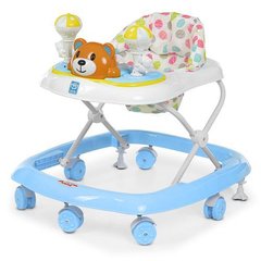 Детские ходунки Bambi M 3656-S силиконовые колеса, мишки, голубые
