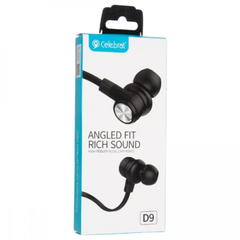 Дротові навушники з мікрофоном 3.5mm — Celebrat D9 — Black