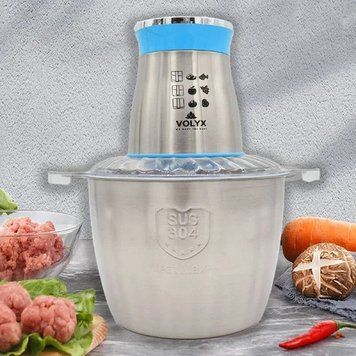 Блендер металевий VOLYYX, Food Processor RS7315 чаша 3л, 1600W Блакитний