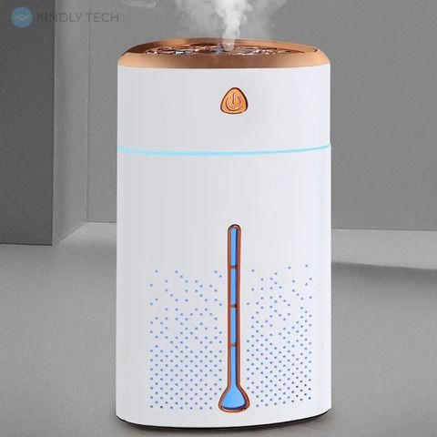 Увлажнитель воздуха Fog Humidifier с Led подсветкой и контролем уровня воды Белый