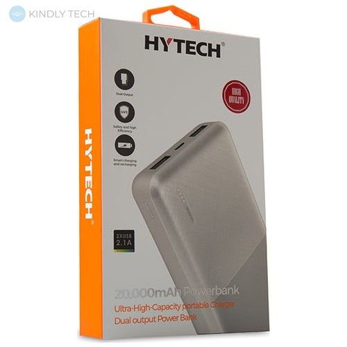 Портативний зарядний пристрій 20000 mAh повербанк 2 USB Hytech HP-C20