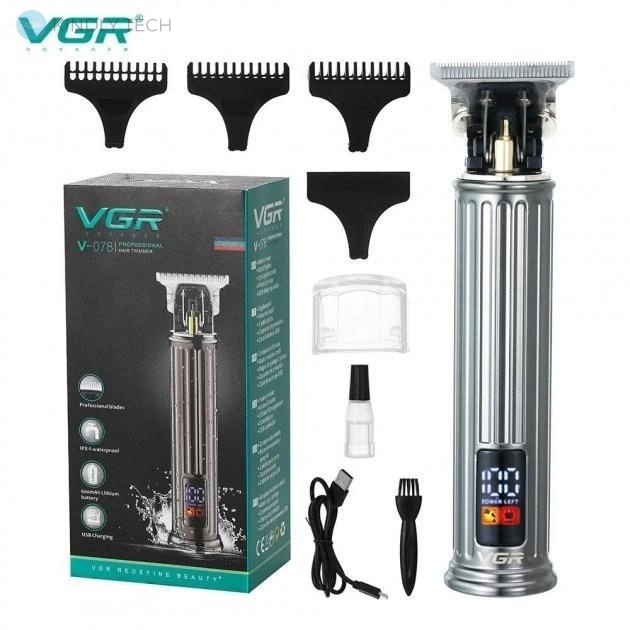 Беспроводная профессиональная машинка-триммер для стрижки волос и бороды VGR-078