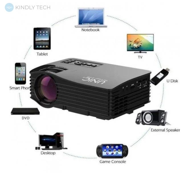 Портативний Мультимедійний LED проектор Full HD PRO-UC40 W884, Черный