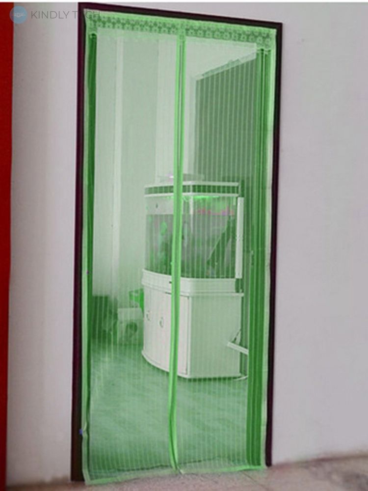 Антимоскітна сітка на двері на магнітах Magnetic Mesh Зелена