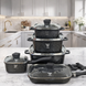 Набір посуду Top Kitchen TK-00205 квадратні каструлі та сковорідка гриль 10 предметів,Чорний