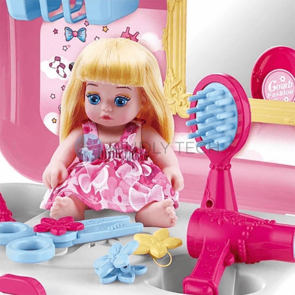 Игровой набор для макияжа на 16 предметов в портативном рюкзаке Cosmetics toy