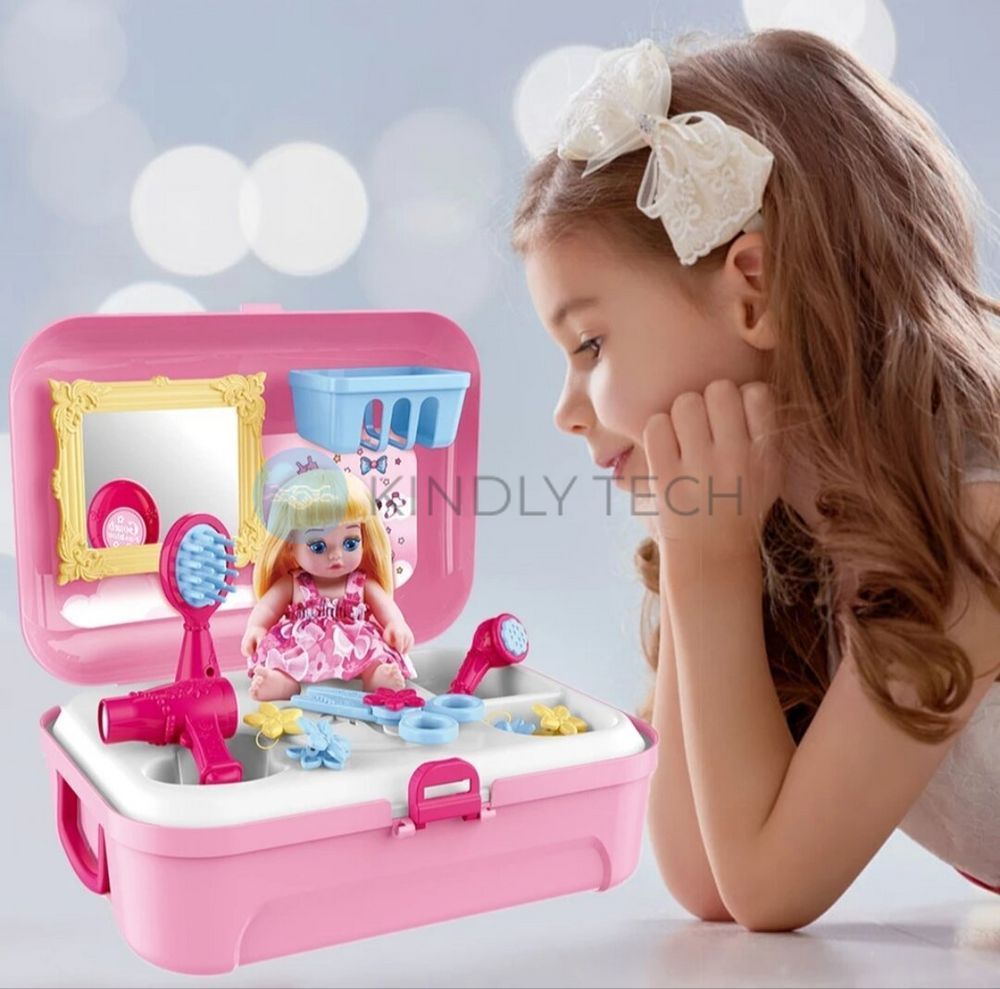 Игровой набор для макияжа на 16 предметов в портативном рюкзаке Cosmetics toy