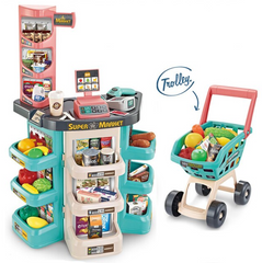 Детский игровой набор "Магазинчик" с тележкой, 47 предметов