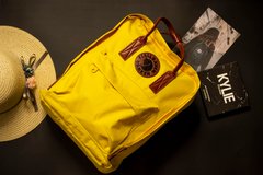 Рюкзак Fjallraven Kanken Classic Жёлтый с коричневыми кожаными ручками