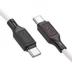 Кабель USB C to C 60W (1m) — Hoco X90 Cool Silicone — White