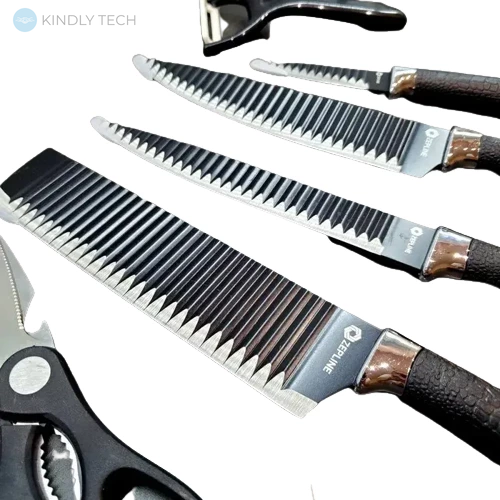 Комплект кухонних ножів із нержавіючої сталі Zep-line ZP-035 з 6 предметів