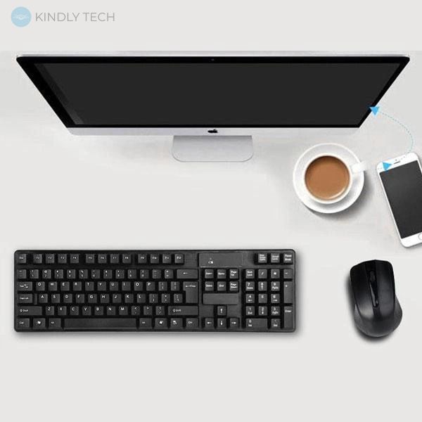 Комплект беспроводная компьютерная клавиатура и мышь TJ-808