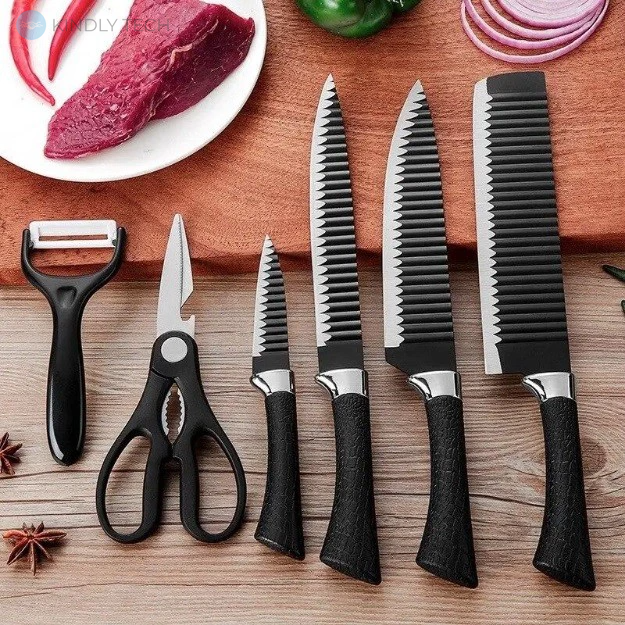 Комплект кухонних ножів із нержавіючої сталі Zep-line ZP-035 з 6 предметів